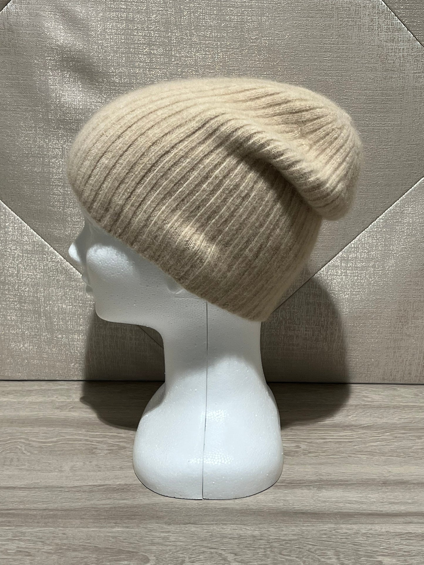 【CadenaCashmere】カシミヤダブルニット帽（ニットキャップ・ビーニー）