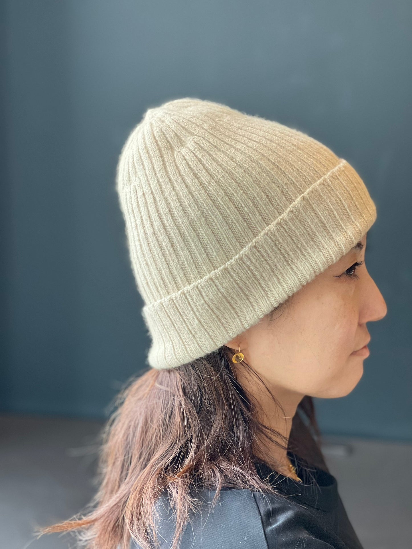 【CadenaCashmere】カシミヤダブルニット帽（ニットキャップ・ビーニー）