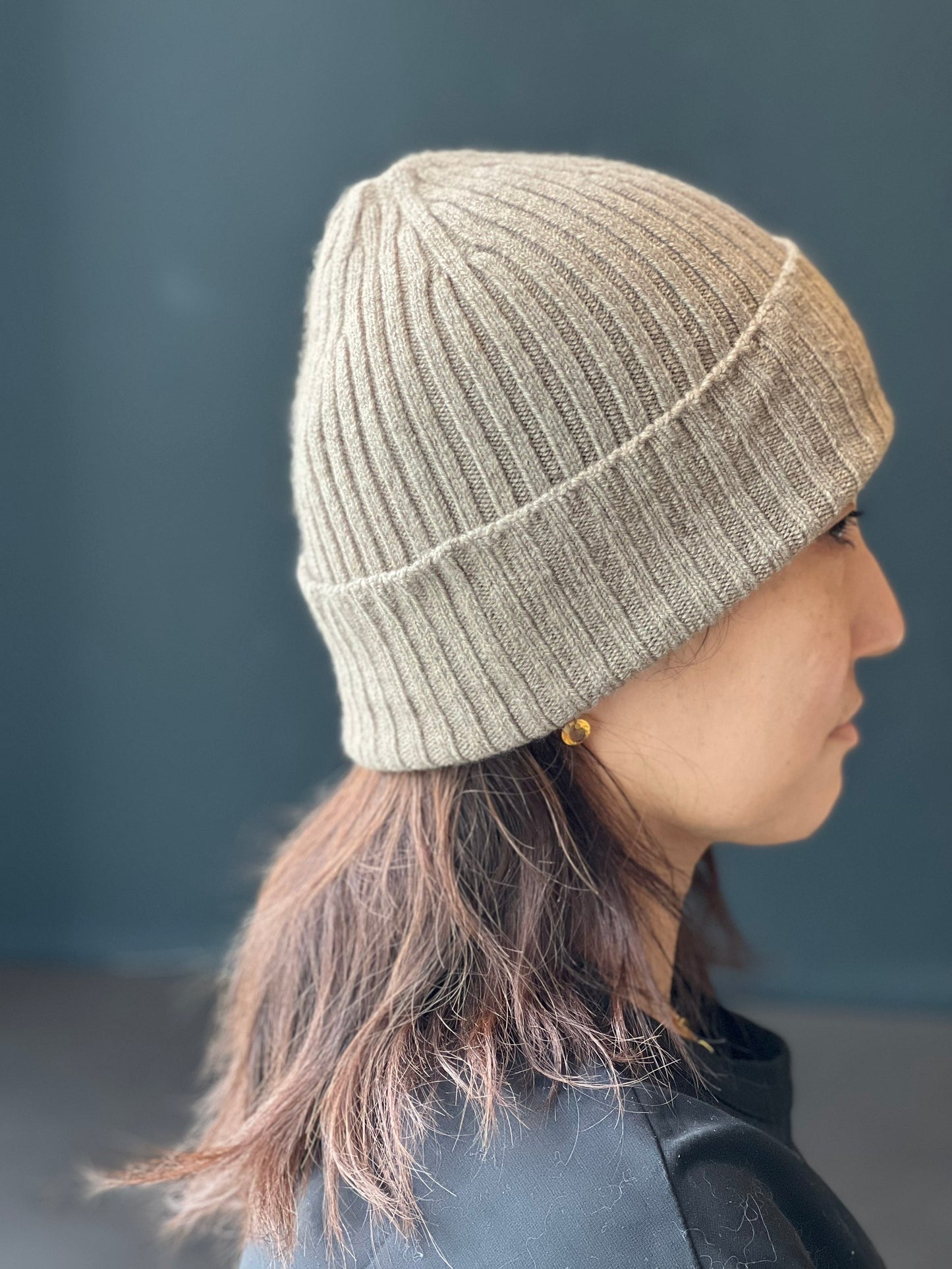 【CadenaCashmere】カシミヤダブルニット帽（ニットキャップ・ビーニー）