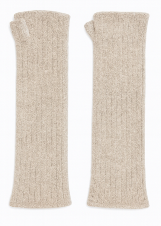 【CadenaCashmere】カシミヤ総リブ編みアームウォーマー