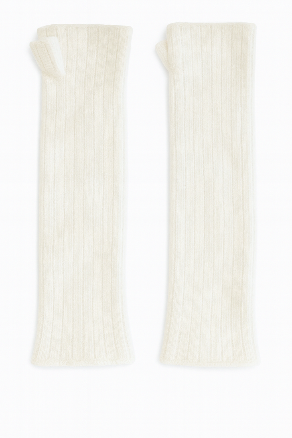 【CadenaCashmere】カシミヤ総リブ編みアームウォーマー