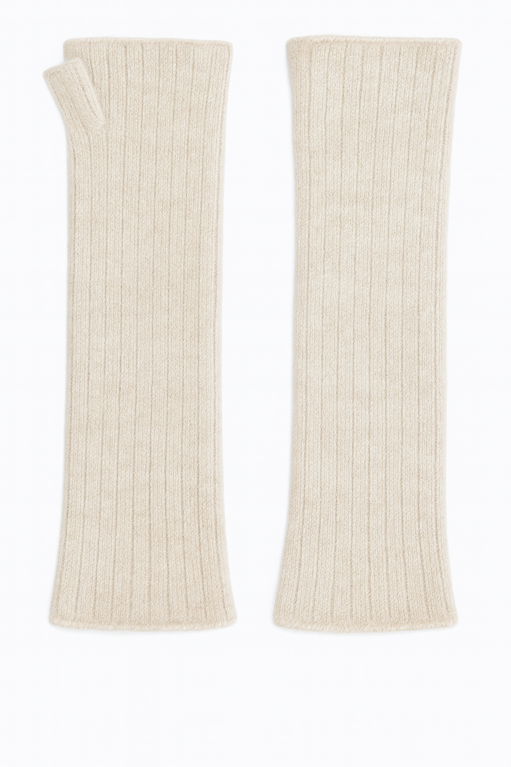 【CadenaCashmere】カシミヤ総リブ編みアームウォーマー