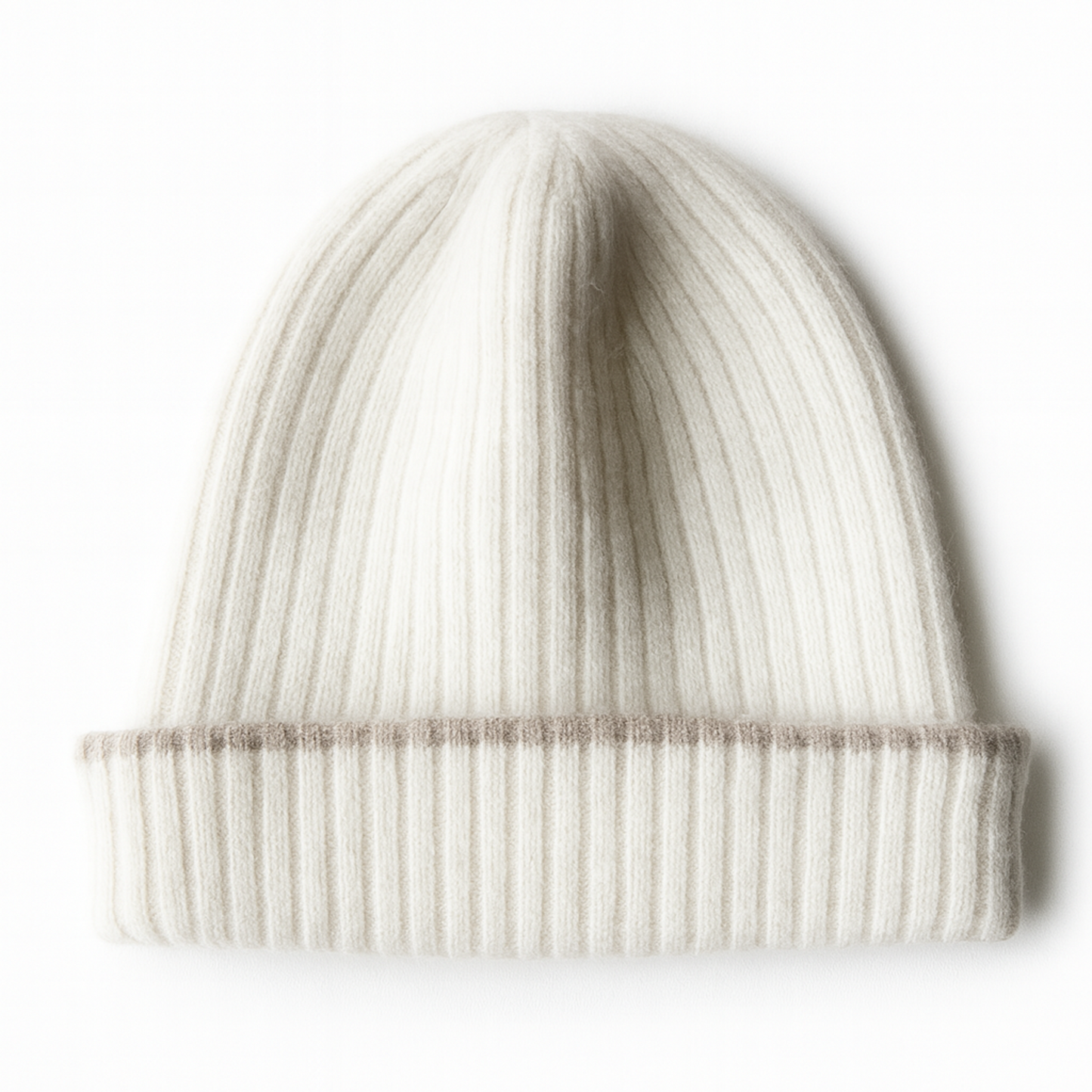 【CadenaCashmere】　カシミヤ深めダブルニット帽（ニットキャップ）