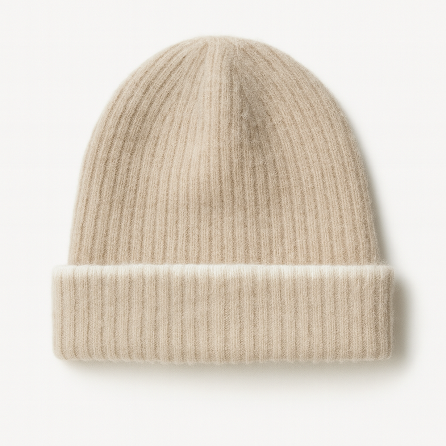 【CadenaCashmere】　カシミヤ深めダブルニット帽（ニットキャップ）